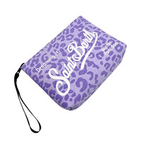 Nouveau concepteur célèbre marque mignon été plage femmes dames imprimé léopard violet toile pochette sac à main portefeuille pochette sacs à main