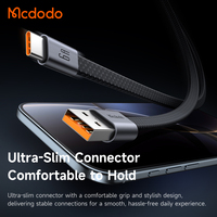 Câble de charge rapide USB-C magnétique Mcdodo 120/116 6A, anti-emmêlement, synchronisation des données, alliage d'aluminium, compatible SCP/VOOC/QC4.0
