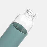 Gobelet de voyage moderne en verre borosilicate sans BPA, avec logo personnalisé, écologique, compatible lave-vaisselle, 550 ml, couvercle en bambou et manchon en silicone
