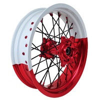 Ensemble de roues Supermoto bicolores KYZ de 17 pouces, jantes à rayons en aluminium anodisé CNC, Enduro pour Honda CR125 CR250 CRF250R CRF450R YZF KXF