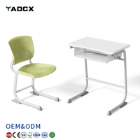 Table d'étude, mobilier scolaire, chaise en plastique, chaise d'école, ensemble bureau et chaise d'école moderne, bureau réglable en hauteur