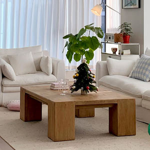 Ensemble de table de canapé d'appoint en bois massif de style nordique bureau de centre de café et de thé de loisirs élégant et durable - Product Image 4