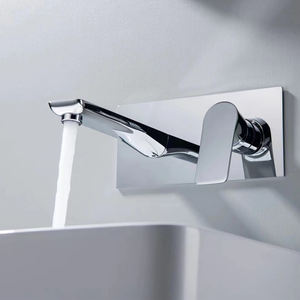 Robinet de salle de bain mural en laiton chromé de luxe, mitigeur <span class=keywords><strong>d</strong></span>'<span class=keywords><strong>eau</strong></span> froide et chaude encastré pour lavabo, robinets à <span class=keywords><strong>d</strong></span>ébit contrôlé tendance - Product Image 3
