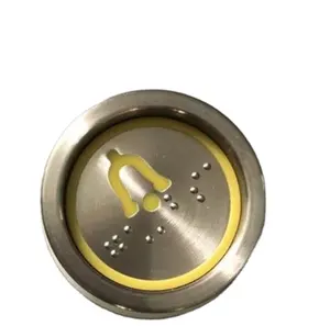 Fornecedor de peças de acessórios para elevador, botão de alarme de elevador em Braille, botão vermelho redondo de 24-33 mm, original