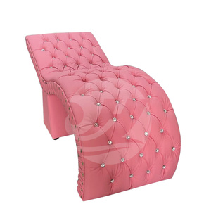 Cama de Belleza Moderna y Lujosa con Cubierta de Terciopelo Rosa, Topper de Espuma Viscoelástica para Cama de Pestañas, Cama Curva para Tratamientos de Pestañas - Product Image 4