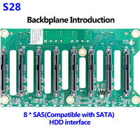 U28/S28a 8 Bay 2.5 Inch Hard Drive Cage U.2 NVMe SSD atau SAS/SATA HDD Modul Hot-swap NAS Server Kotak Ekspansi Penyimpanan Hard Disk