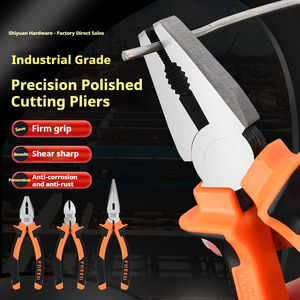 Pince coupante industrielle de 6 pouces à bec pointu et à mâchoires dentelées, en acier au chrome-vanadium, avec poignée en caoutchouc - Product Image 2