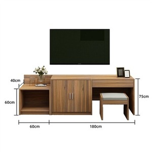 Modern Solid Wood Storage <b>TV</b> <b>Stand</b>, Custom Hanging Board Cabinet, Furniture for Hotel Apartment Living Room - Product Image 4