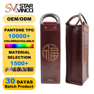 Sacs à vin en cuir élément chinois vintage bouteille unique fourre-tout vin sacs de whisky sacs cadeaux d'alcool - Product Image 1