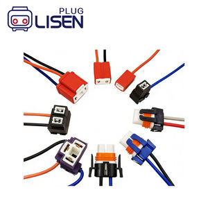 H4 9003 HB2 メス セラミックヘッドライトコネクターハーネス 高温電線 - Product Image 1