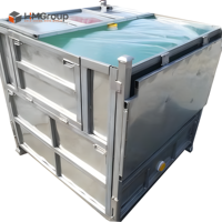 Caisse de palette métallique en acier innovante, empilable, robuste et pliable pour la manutention logistique et l'industrie du jus