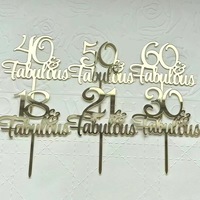 Décorations de gâteau réutilisables en acrylique doré pour 30e anniversaire, fournitures de décoration de gâteau