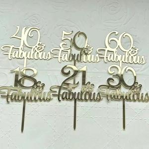 Décorations de gâteau réutilisables en acrylique doré <span class=keywords><strong>pour</strong></span> 30e <span class=keywords><strong>anniversaire</strong></span>, fournitures de décoration de gâteau - Product Image 5