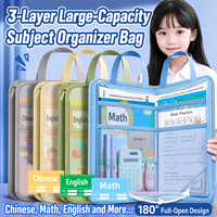 Bolsa de malla transparente para documentos, organizador de sujetos multicapa con apertura amplia, bolsa de almacenamiento portátil de mano, para papeles de prueba y archivos de estudiantes