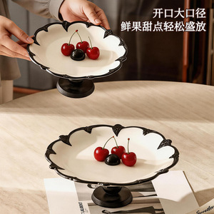 French <b>Retro</b> Ceramic Fruit Bowl Round High Quality Home <b>Decor</b> Living Room Dining Room Fruit Display Snack Storage - Product Image 4