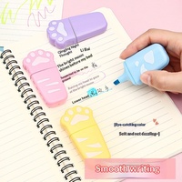 Ensemble de surligneurs créatifs à pointe ciseau en forme de patte de chat, 4 couleurs, pour étudiants du primaire, marqueurs spéciaux pour carnets de notes et peinture graffiti, couleurs vives