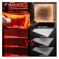 Panel de Luz LED RGBW para Exteriores, 6000K Luz Diurna, Cuerpo de Cobre, Forma Personalizada, Cortable, 24V, Retroiluminación Flexible, Uso en Hoteles, Alto CRI 90, IP20