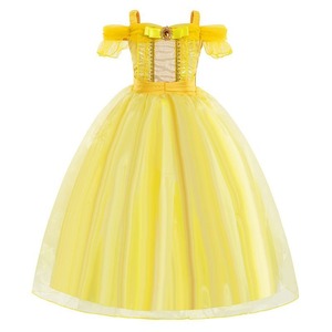 Offre Spéciale <span class=keywords><strong>belle</strong></span> et la bête princesse cloche Cosplay jaune robe de luxe Halloween fille château carnaval fête robe de princesse - Product Image 4