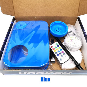 Nouveau LED Ensemble Complet Chicha Cachimba Kit Lumineux Nargile Acrylique Narguilé Portable Carré Livre Shisha avec Tuyau En Cuir - Product Image 3