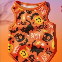 Gilet pour chien personnalisé POD Halloween, imprimé citrouille et fantôme, vêtements respirants pour animaux de compagnie, T-shirt pour chien, Ropa Para Perros, vêtements pour chiots, tenue de fête