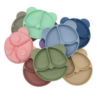 Assiette à dîner pour bébé en silicone avec design de dessin animé personnalisé, assiettes d'alimentation en silicone pour enfants