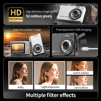 Appareils photo numériques portables HD 1080p à succès, zoom numérique 16x, CMOS HD 4K, compatibles avec les cartes SD