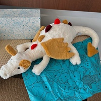Peluche géante dinosaure blanc super douce Dragon des Neiges britannique JE 66-160cm, jouet en peluche, décoration de maison, cadeau, coton PP