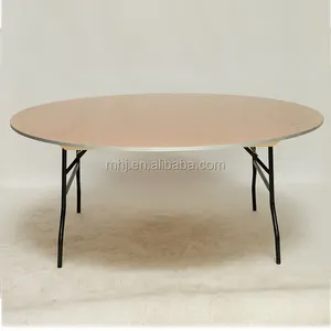 Table de banquet pliable en bois de haute qualité, bord en aluminium, 2 pièces