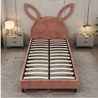 Lit plateforme moderne de luxe en velours avec tête de lit rembourrée douce, taille Queen et King, mobilier de chambre à coucher
