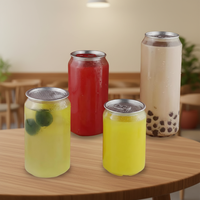 Boîte en plastique PET de 330 ml/500 ml avec couvercle pour thé et boissons gazeuses, impression de logo personnalisée
