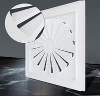 Diffuseur d'air rond en tôle galvanisée pour plafond, style artisanal, à lame réglable, pour usage extérieur
