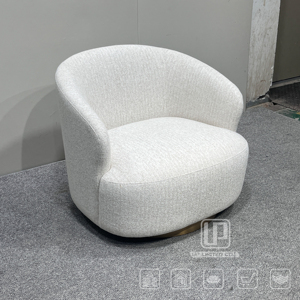 Sillas de Ocio de Estilo Italiano Más Populares, Tapizadas en Tela Blanca, con Estructura de Madera, para Interiores - Product Image 5