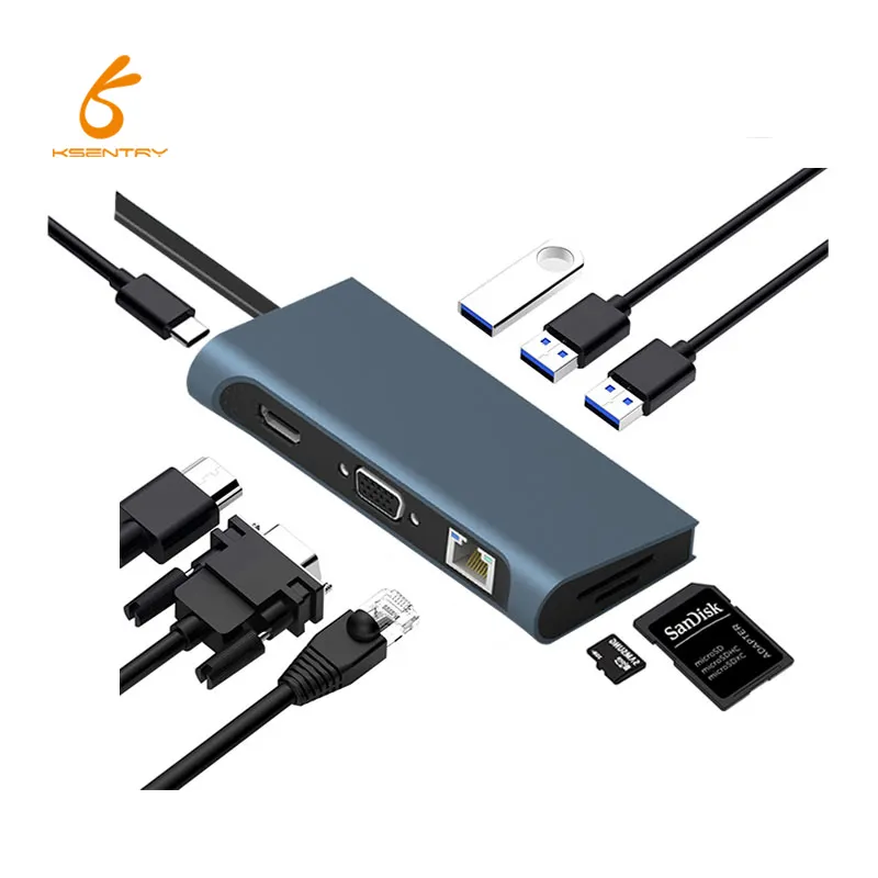 متعددة الوظائف محول نوع c 3.0 usb محور لجهاز كمبيوتر ماك بوك