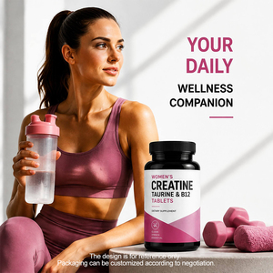 Comprimés de créatine pour femmes en marque privée |   Créatine monohydrate + <span class=keywords><strong>Taurine</strong></span> + Vitamine B12 |   Complément alimentaire pour le bien-être sportif des femmes OEM - Product Image 3