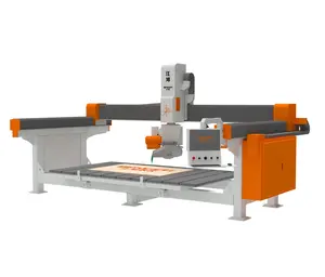 GANGER machinery 5 axis cnc bridge saw cutting machine GQ-3220D stone automatic bridge saw CAD