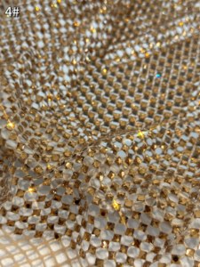 Kare büyük taşlar Rhinestones ile Honglong lüks beyaz Net kumaş sıcak matkap elbise için elastik kristaller bez - Product Image 4