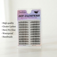 Cils artificiels faits main Sun Flower Trilogy, effet naturel, pour débutants, en poils synthétiques, 10 rangées