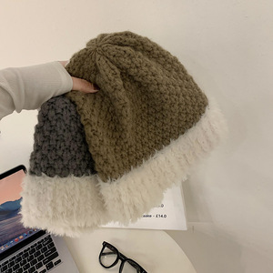 Gorros de Punto Peludos de Invierno <span class=keywords><strong>para</strong></span> Mujer, Gorro de Lana Suave y Esponjosa, Grueso, Térmico, Cálido, Bonito, <span class=keywords><strong>para</strong></span> Esquí y Nieve - Product Image 6