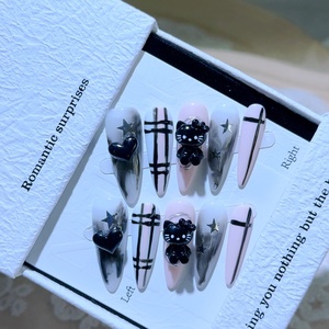 Alto nivel Cyber Red Nail Art Cool Cartoon Style Millennium Y2K Hand Armor Sweet Dream Hunting Finish Finger Application - Product Image 2