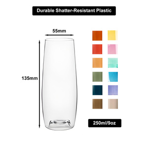 Flûtes à <span class=keywords><strong>champagne</strong></span> en plastique réutilisables, incassables, sans pied, en copolyester <span class=keywords><strong>de</strong></span> qualité supérieure, OEM ODM - Product Image 2