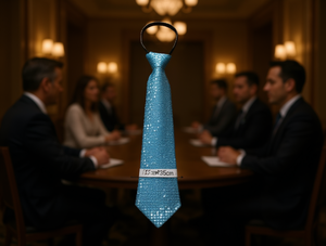 Cravatta con Paillettes 7,5cm*35cm Azzurro Chiaro Accessorio per Feste e Casual - Product Image 2