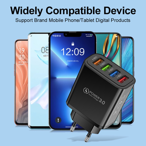 3.1A ที่ชาร์จติดผนัง US EU UK QC3.0 4USB ที่ชาร์จสำหรับเดินทาง การชาร์จอุปกรณ์หลายเครื่องเหมาะสำหรับโทรศัพท์มือถือ หูฟัง พาวเวอร์ - Product Image 6