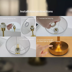 2025 New Điều Khiển Cảm Ứng Nhà Hàng Đầu Giường Phòng Ăn Đèn USB Có Thể Sạc Lại Vải Bảng Đèn - Product Image 4