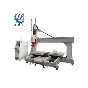 Single station 5 axis cnc milling machine cnc router 3d wood carving machine UW-A1212-25A used foam stone metal sculpture