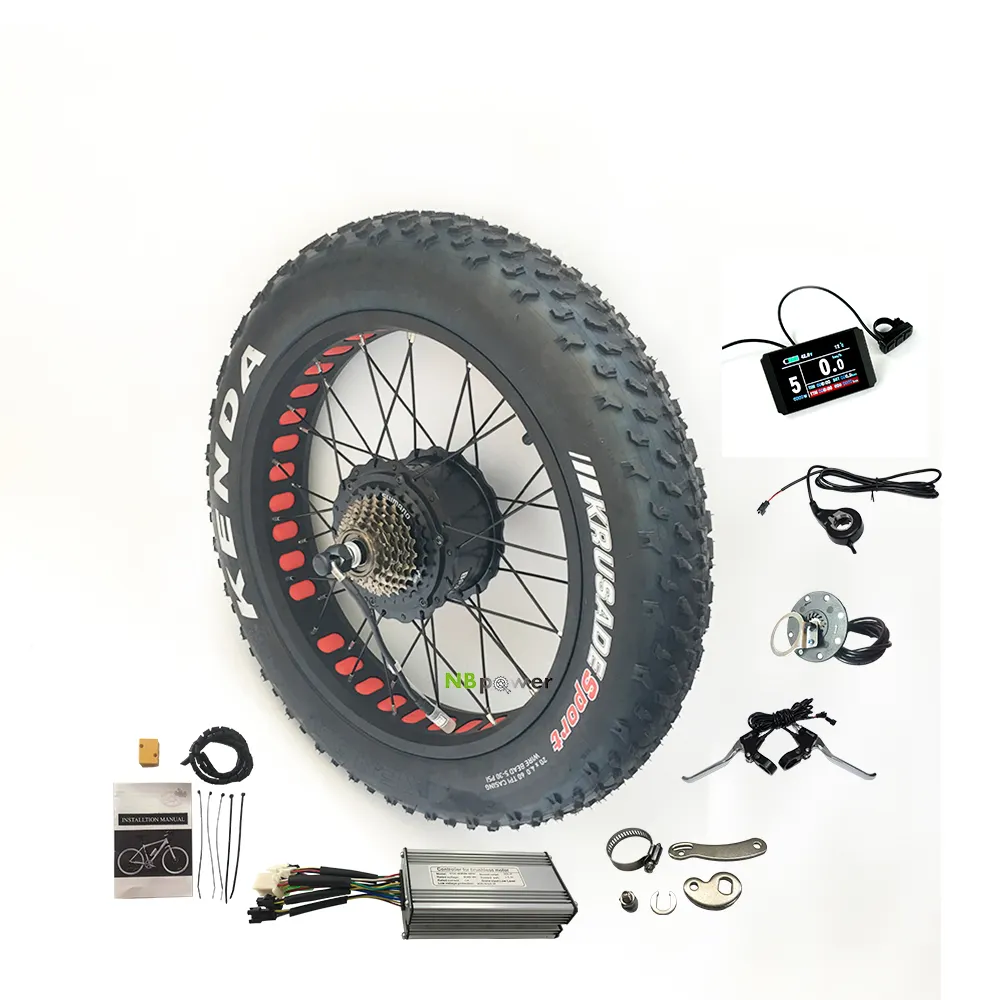 Kit de conversion pour vélo électrique bafang, fat bike, 36v, 48v, 500w, 750w, 20x4.0, 24x4.0, 26x4.0, pour cruiser, pneus larges