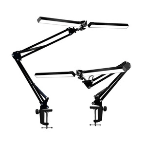 LED Long Arm Desk <b>Lamp</b> Double Head USB Powered Touch Control Metal Shade Reading <b>Study</b> Light - Product Image 1