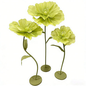 Grandi Fiori Artificiali <span class=keywords><strong>di</strong></span> <span class=keywords><strong>Carta</strong></span> Fatti a Mano, Papaveri Giganti Decorativi per Giardino, Hotel, Ufficio, Oggetti <span class=keywords><strong>di</strong></span> Scena per Fotografia - Product Image 5