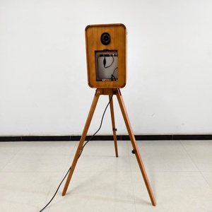 Đôi hai mặt cổ điển bằng gỗ Photo Booth với giống hệt nhau máy in đứng bằng gỗ DSLR gương với Godox ánh sáng đèn flash - Product Image 3