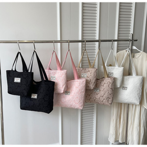 Sacs en toile d'usine I-1043 pour les événements d'entreprise Organisateur fourre-tout Broderie durable Fleur Imprimé Sac en toile Sac en toile réutilisable - Product Image 1