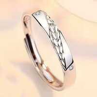 Elegante argento placcato anello con disegno intrecciato per le donne e gli uomini, regolabile gioielli di moda regalo per il matrimonio o anniversario - Product Image 3